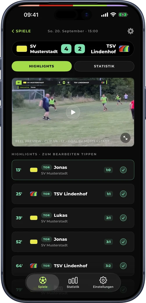 iPhone: Spiel mit Highlights